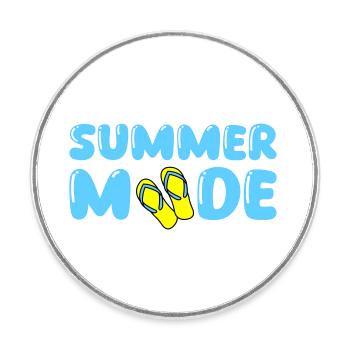 Summer Mode - Round  fridge magnet - white - Front