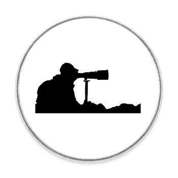 Photographer - Round  fridge magnet - white - Front