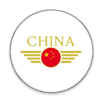 J’aime la Chine, T-shirt design de style élégance - Magnet rond - blanc - Devant
