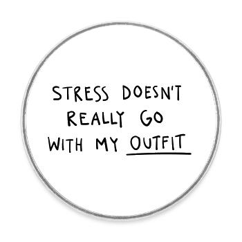 Trend Handwriting Statement Design - Round  fridge magnet - white - Front