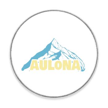 Nom de femme Aulona - Magnet rond - blanc - Devant