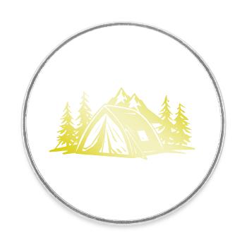 Tente de camping Gold - Magnet rond - blanc - Devant