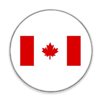 Canada - Magnet rond - blanc - Devant
