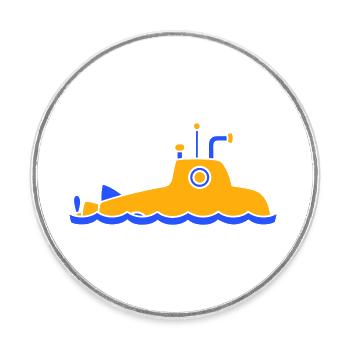 Plongée de surface sous-marine - Magnet rond - blanc - Devant