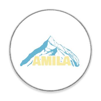 Geschenk für Amila - Runder Kühlschrankmagnet - Weiß - Vorne