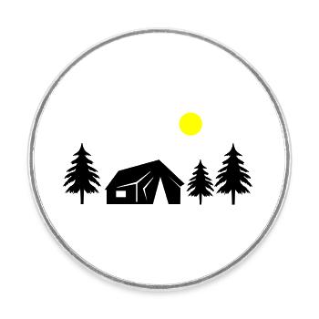 hütte im wald - Runder Kühlschrankmagnet - Weiß - Vorne