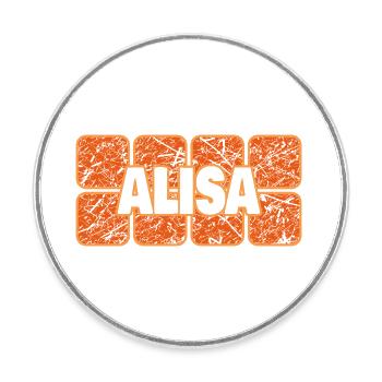 Vorname Alisa - Runder Kühlschrankmagnet - Weiß - Vorne