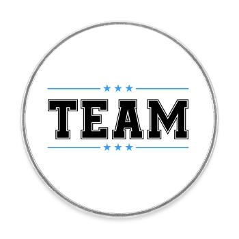 Team 02 - Round  fridge magnet - white - Front
