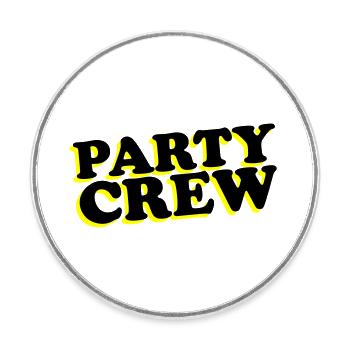 Party Crew - Runder Kühlschrankmagnet - Weiß - Vorne