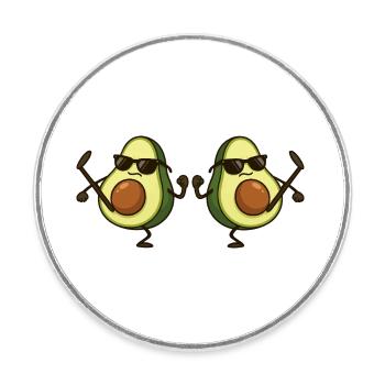 avocado karate 2 - Runder Kühlschrankmagnet - Weiß - Vorne