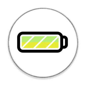battery - Runder Kühlschrankmagnet - Weiß - Vorne