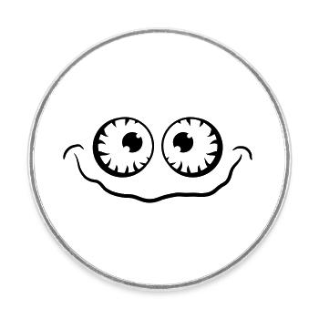 Horror Eyes - Runder Kühlschrankmagnet - Weiß - Vorne