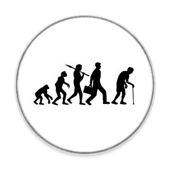 Evolution Opa Design - Runder Kühlschrankmagnet - Weiß - Vorne