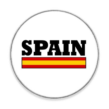 Drapeau Espagne - Magnet rond - blanc - Devant