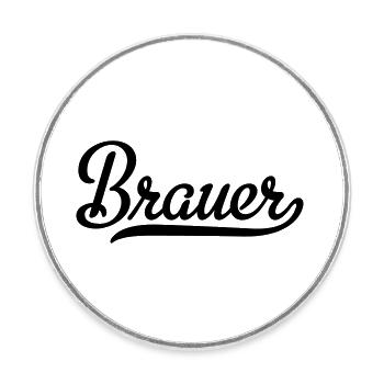 Brauer - Runder Kühlschrankmagnet - Weiß - Vorne