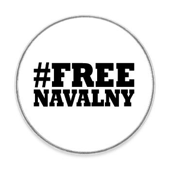 free Navalny - Runder Kühlschrankmagnet - Weiß - Vorne