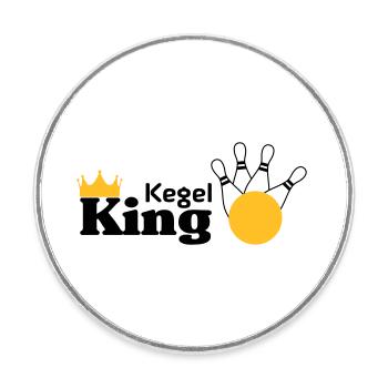 Kegel King - Runder Kühlschrankmagnet - Weiß - Vorne
