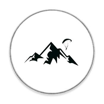 Parapente Montagne Parapente - Magnet rond - blanc - Devant