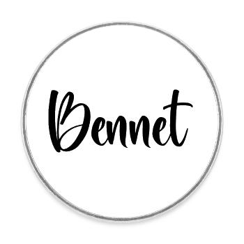 Prénom - Bennet - Magnet rond - blanc - Devant