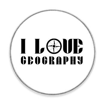 I Love Geography GeographEr Geography - Round  fridge magnet - white - Front