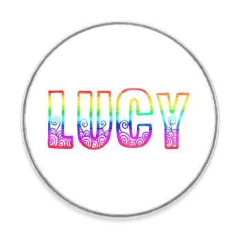 lucy rs regenbogen - Runder Kühlschrankmagnet - Weiß - Vorne