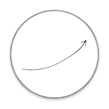 Arrow curved Arrows Symbol to design yourself - Round  fridge magnet - white - Front