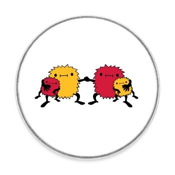 4 Monster Familie - Runder Kühlschrankmagnet - Weiß - Vorne