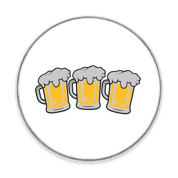 3 Maßkrug - Round  fridge magnet - white - Front