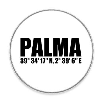 Coordonnées de Palma - Magnet rond - blanc - Devant