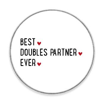 Double Partners - Round  fridge magnet - white - Front