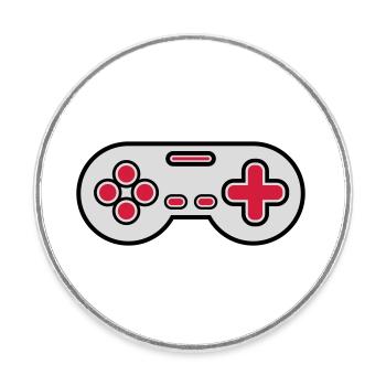 Ancien contrôleur Retro Gamer - Magnet rond - blanc - Devant