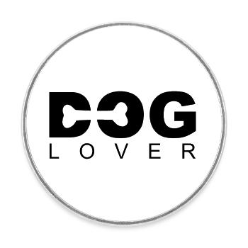 Amoureux des chiens - Magnet rond - blanc - Devant