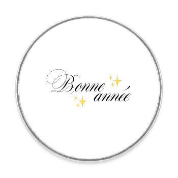Bonne année - Magnet rond - blanc - Devant