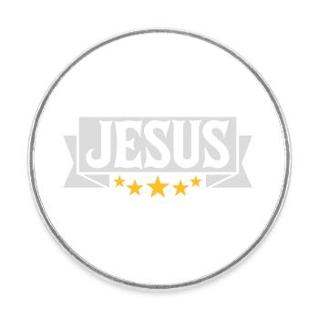 Jesus Christus Banner Zitat - Runder Kühlschrankmagnet - Weiß - Vorne