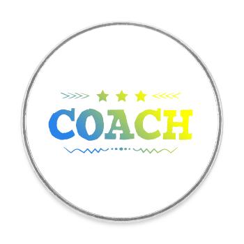 Coach Trainer - Runder Kühlschrankmagnet - Weiß - Vorne