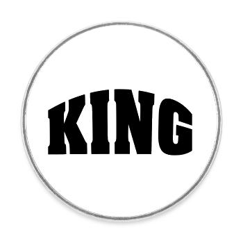 KING - Runder Kühlschrankmagnet - Weiß - Vorne
