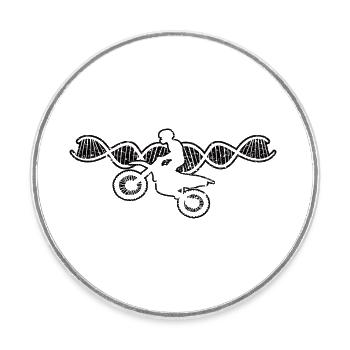 Moto Cadeau Cyclomoteur Motocross Motocyclistes - Magnet rond - blanc - Devant