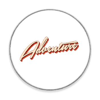 Adventure - Round  fridge magnet - white - Front