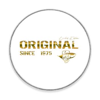 Original since 1975 - Round  fridge magnet - white - Front