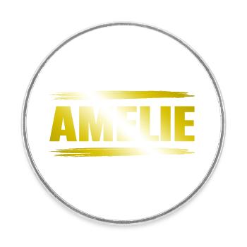 Amelie - Runder Kühlschrankmagnet - Weiß - Vorne