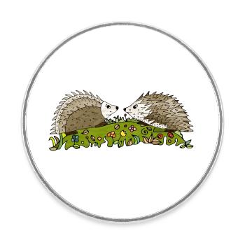 Igel - Runder Kühlschrankmagnet - Weiß - Vorne