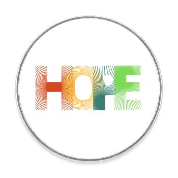 HOPE | HOFFNUNG | Print - Runder Kühlschrankmagnet - Weiß - Vorne
