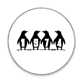 1973 Birthday Ice Baths Anniversary Winter Swimmers - Round  fridge magnet - white - Front