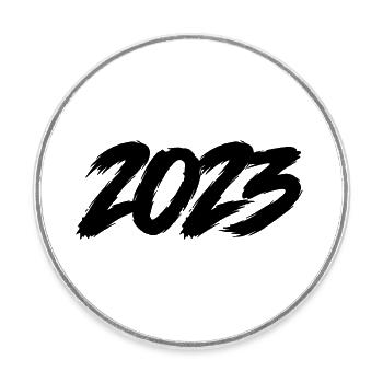 2023 - Runder Kühlschrankmagnet - Weiß - Vorne
