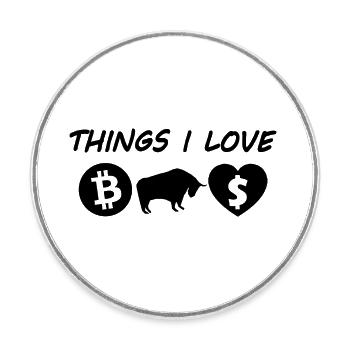 Der Bitcoin Investor - Runder Kühlschrankmagnet - Weiß - Vorne