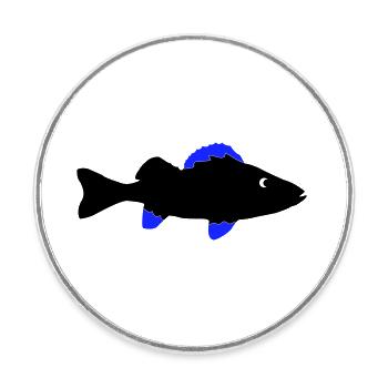 barsch fisch - Runder Kühlschrankmagnet - Weiß - Vorne