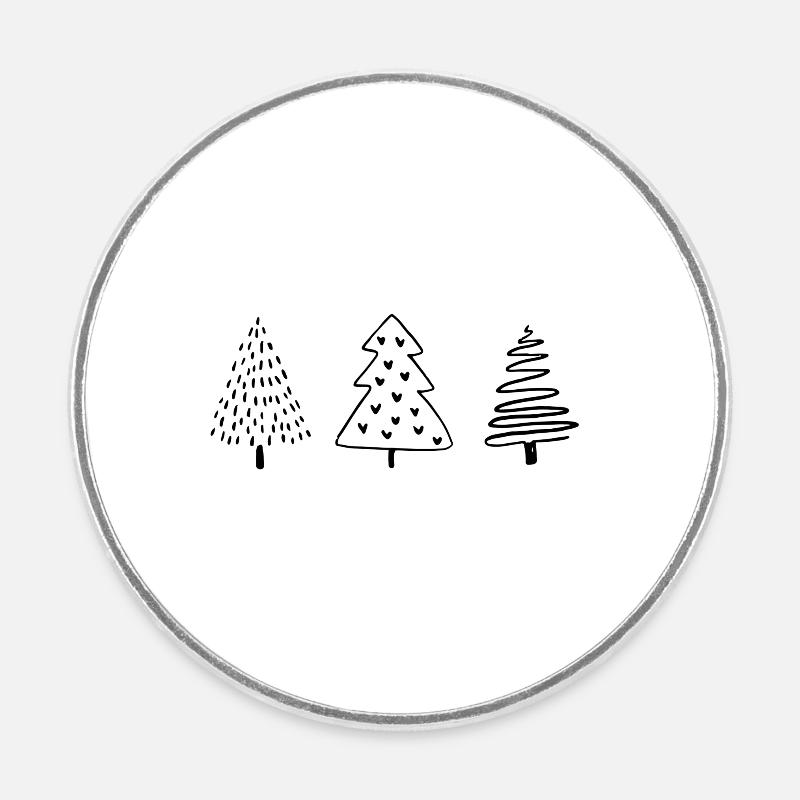 Tännchen, Tannen, Trees, Christmas - Round  fridge magnet - white