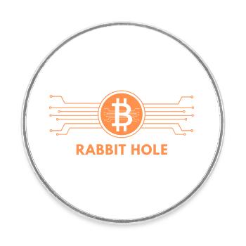 Terrier de lapin Bitcoin - Magnet rond - blanc - Devant