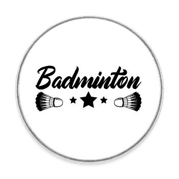 badminton - Round  fridge magnet - white - Front