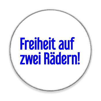 Freedom on Two Wheels - Cyclist Design - Round  fridge magnet - white - Front